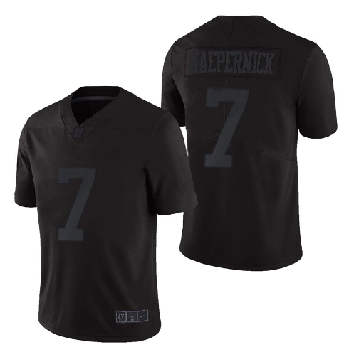 Men's San Francisco 49ers #7 Colin Kaepernick Black monochromatic Icon Limited Stitched Jersey